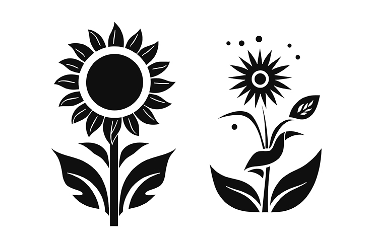 Rose flower plant illustration icon logo