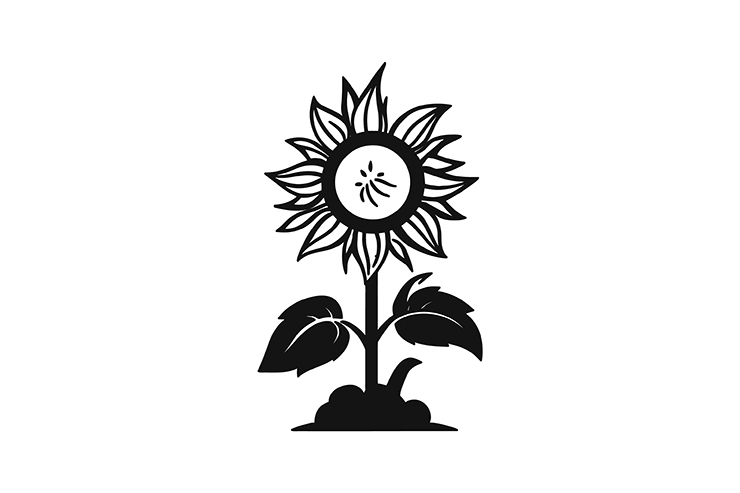 Rose flower plant illustration icon logo