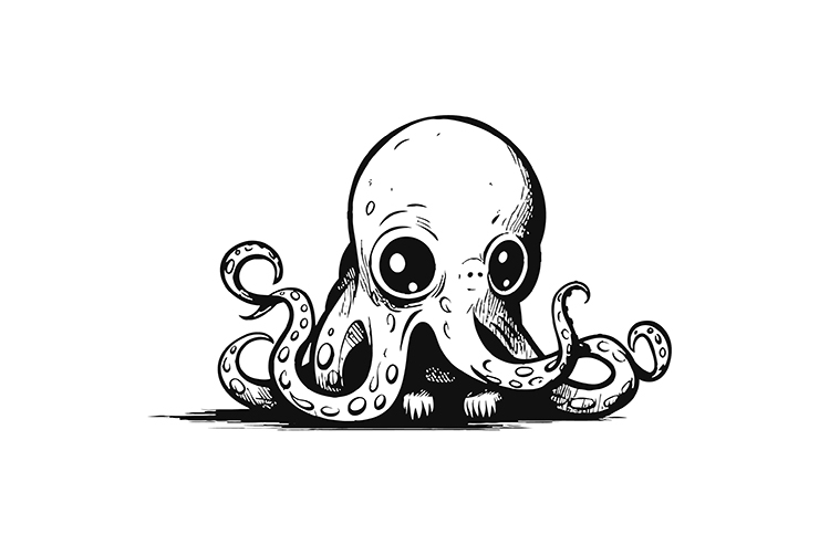 Octopus illustration icon logo