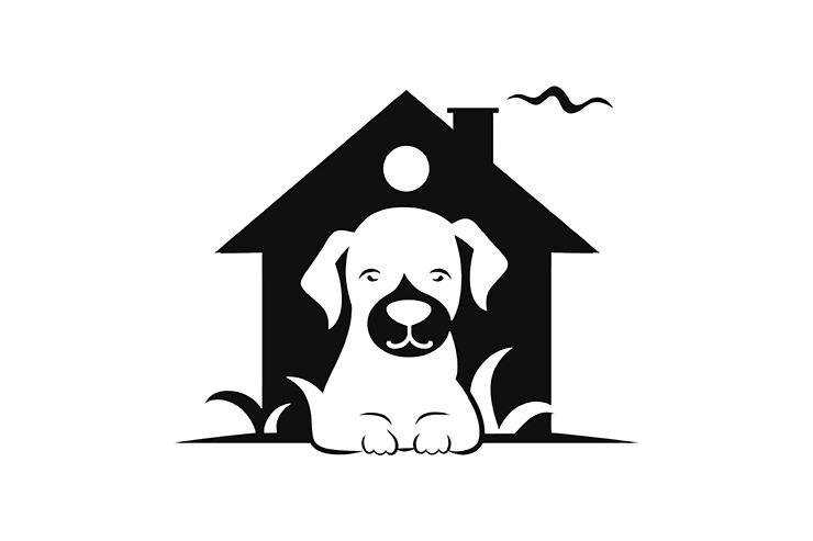 Dog shelter company icon vector logo
