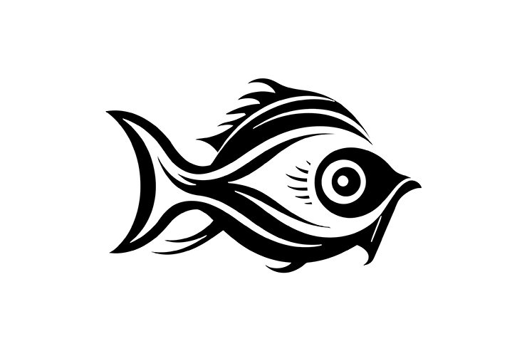 Fish illustration icon vector logo