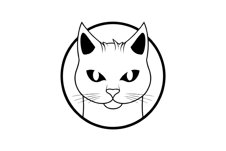 Cat illustration icon vector logo