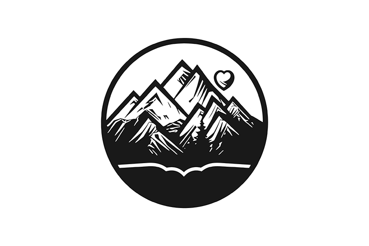 Mountains illustration icon logo