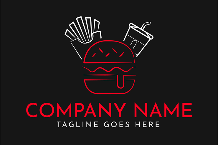 Fast food company vector icon logo