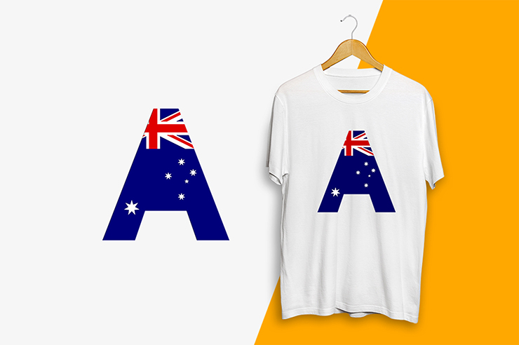 Australia flag letter mark vector logo