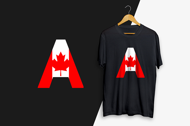 Canada’s flag letter mark vector logo