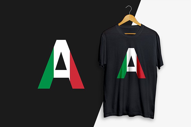 Italy flag letter mark vector logo
