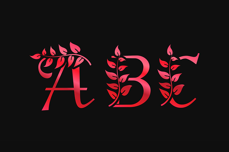 Letter ABC letter mark alphabetic gradient color vector logo