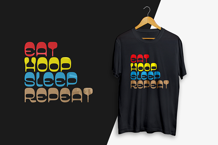 Eat hoop Sleep Repeat t-shirt design