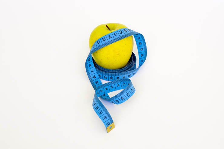 Weight slim measuring tape apple healthy food diet plan loss