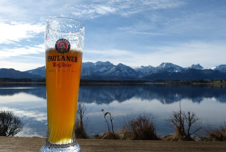 beer drink drinks lake river mountain sky outdoor