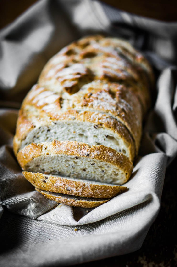 bread loaf flour dough fresh sunny meal food breafast kitchen