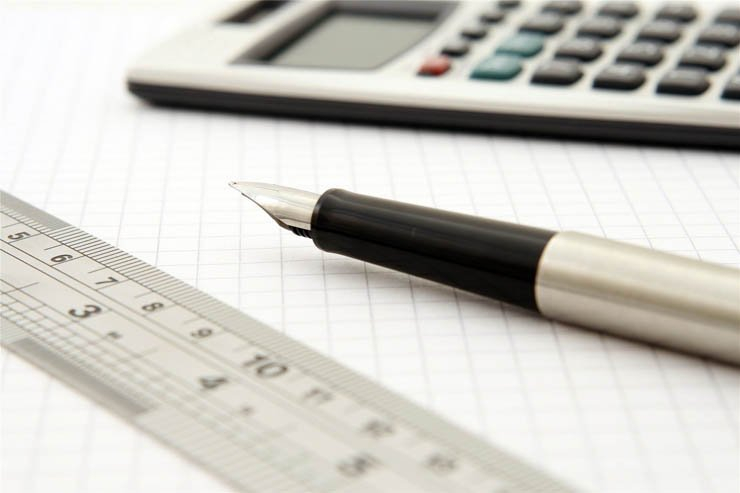 business ruler paper planning calculator pen plan