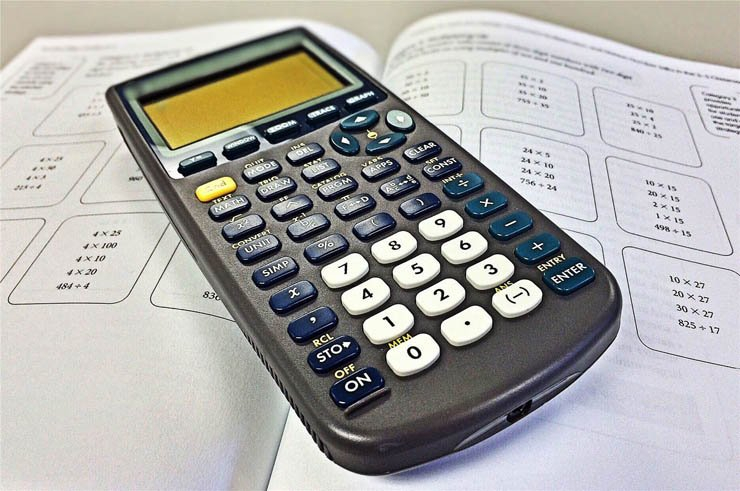 calculator book business finance work job homework school