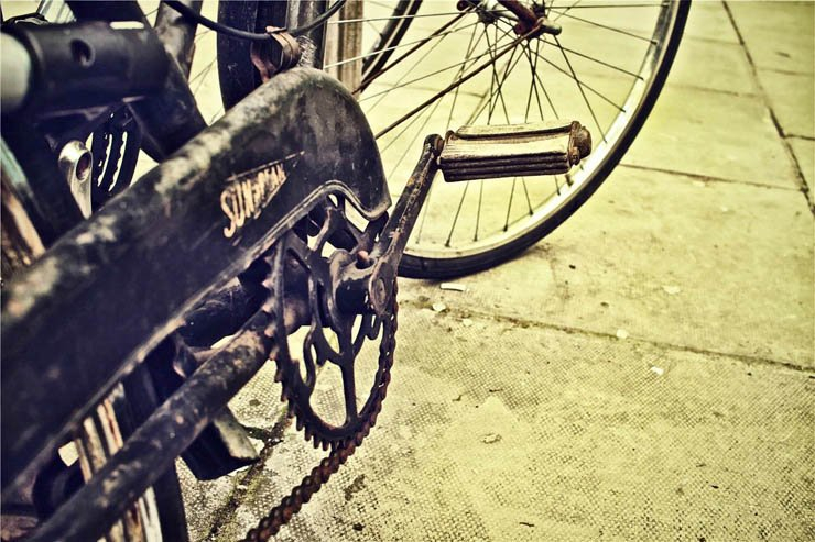 chain bike bicycle wheel tire street