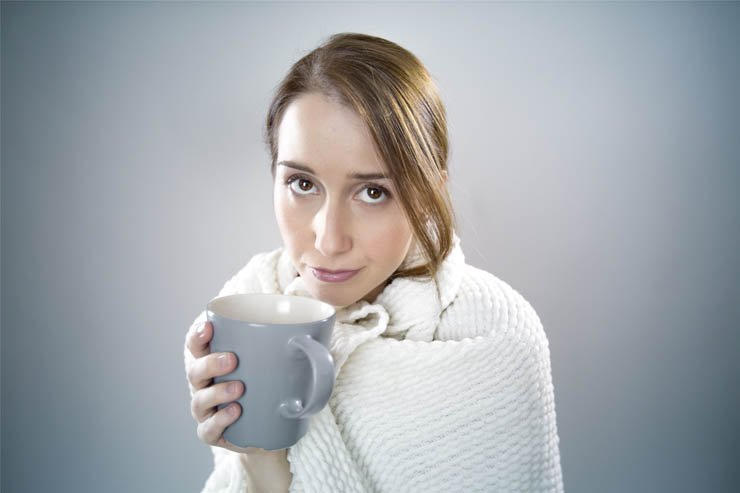 cold flu drink tea warm coffee mug cup woman girl lady sick