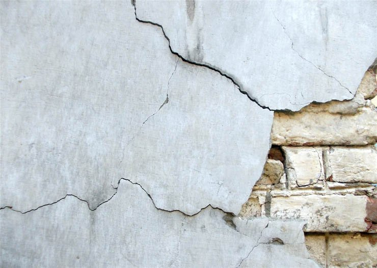 crack cracked wall paint house home concrete destroy destroyed