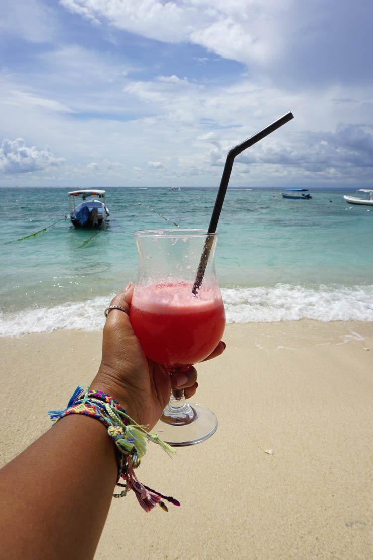 drink cocktail straw beach sand water bracelet sky cloud summer sea drinks