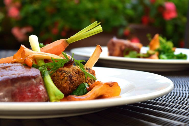 food meal meals restaurant cook cooking eat dish meat grilled bone outdoor vegetables vegetable carrot