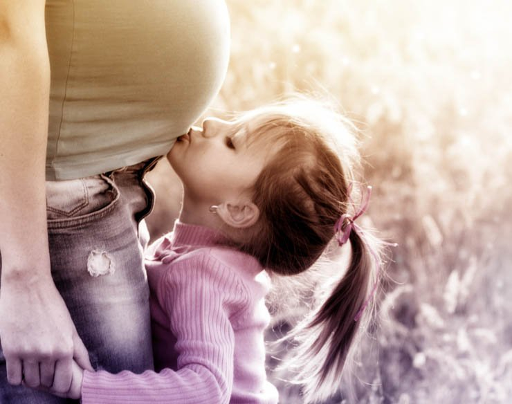 girl daughter mom pregnant pregnancy love care kiss