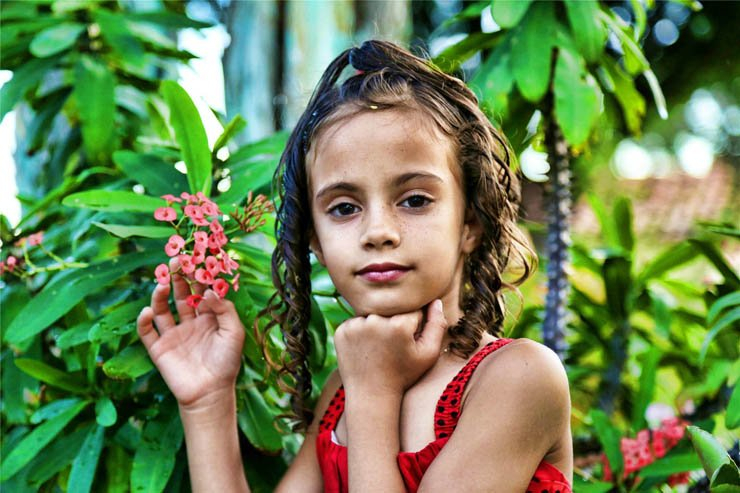 girl pose nature plant plants park outdoor kid kids beautiful