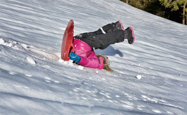 girl snow kid kids snowy winter play playing game ski skiing fail fall drop