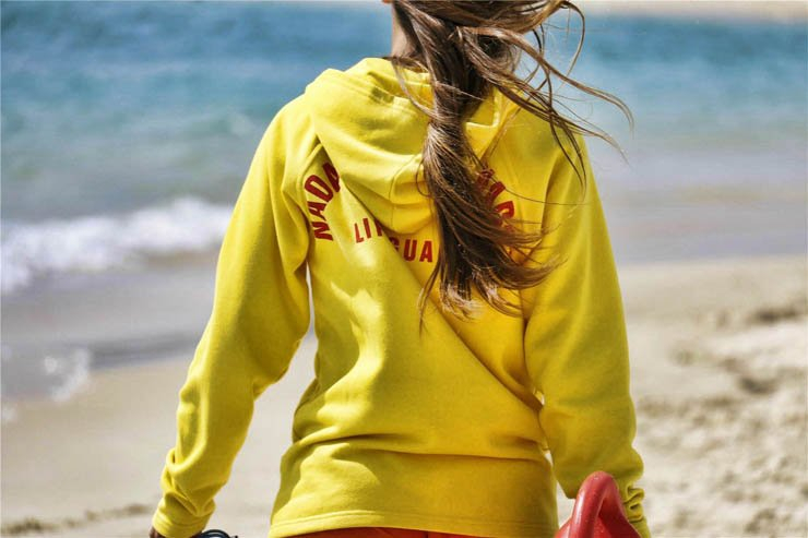 girl woman back beach shore sea sand water sunny