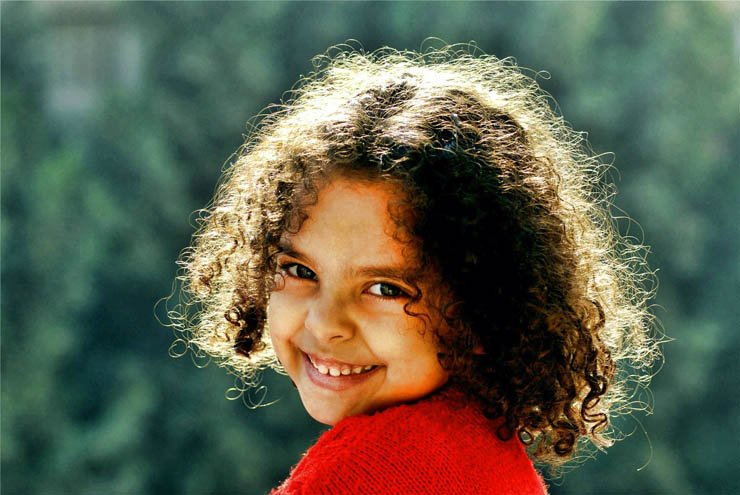 happy young girl smile happiness laugh shy hair style
