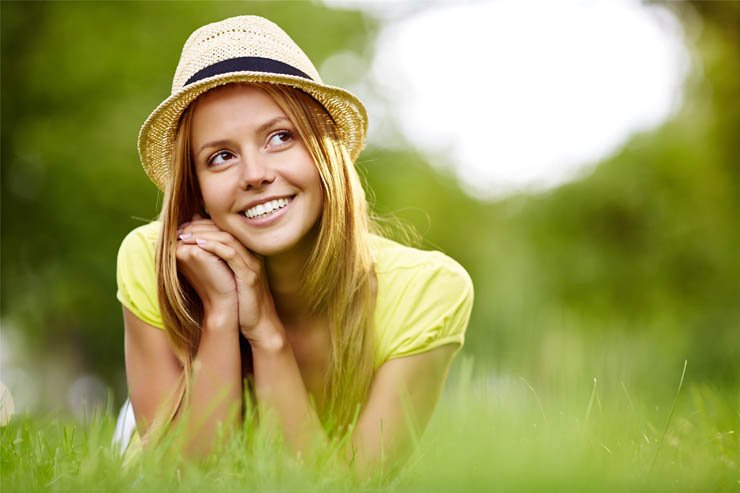 hat girl smile happy fashion beautiful nature grass park forest