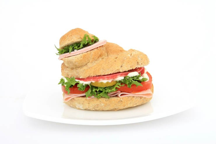 sandwich sandwiches food eat bread tomato salami cheese