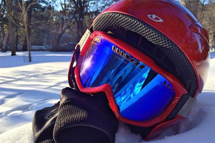 ski skiing ice snow snowy winter helmet googles gloves forest sport sports