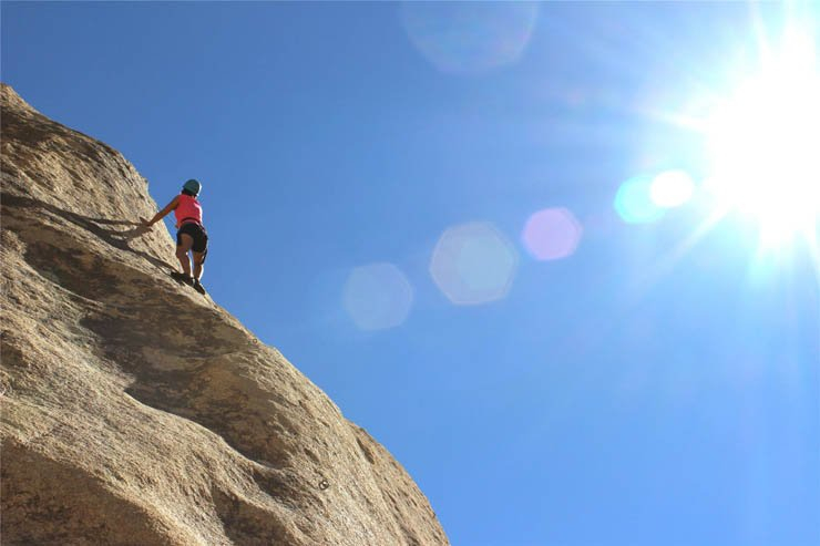 sun sky mountain desert climb climber sport hill cliff