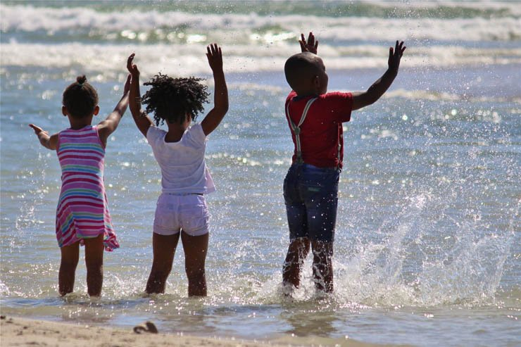 swim play enjoy happy kid kids children child sea ocean water splash