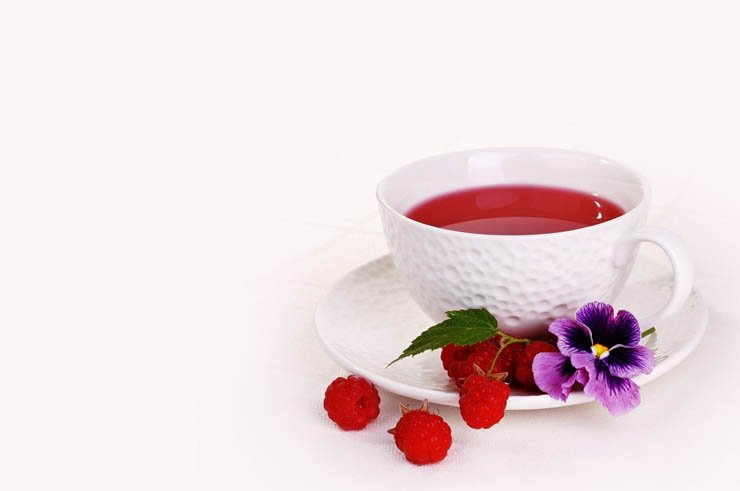 tea berry blacberry flower plant cup mug drink drinks plate