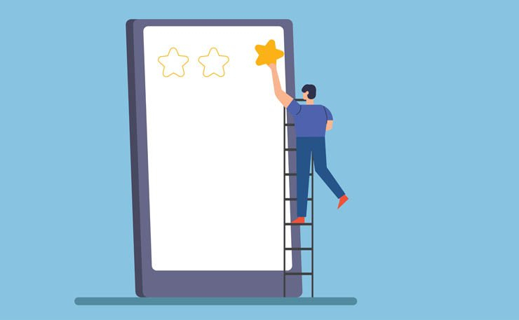 user review rate rating opinion star stars feedback users satisfied satisfaction happy customer app apps reviews ladder