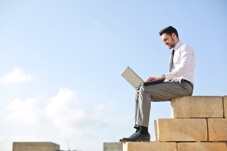 business finance formal job work employee working outdoor laptop success