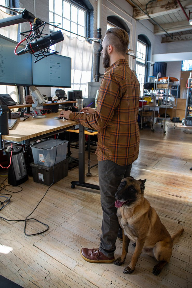 business finance formal job work employee working studio startup designer podcast audio pet dog sound