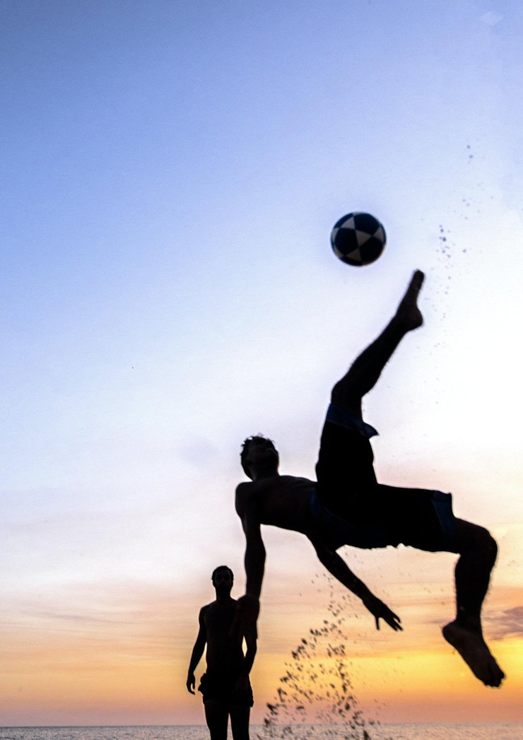 football soccer sport sports beach shoot double kick shooting player ball