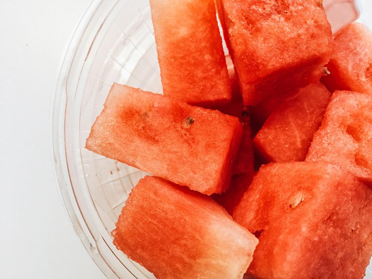 fruit fruits food foods plastic cup watermelon piece snack