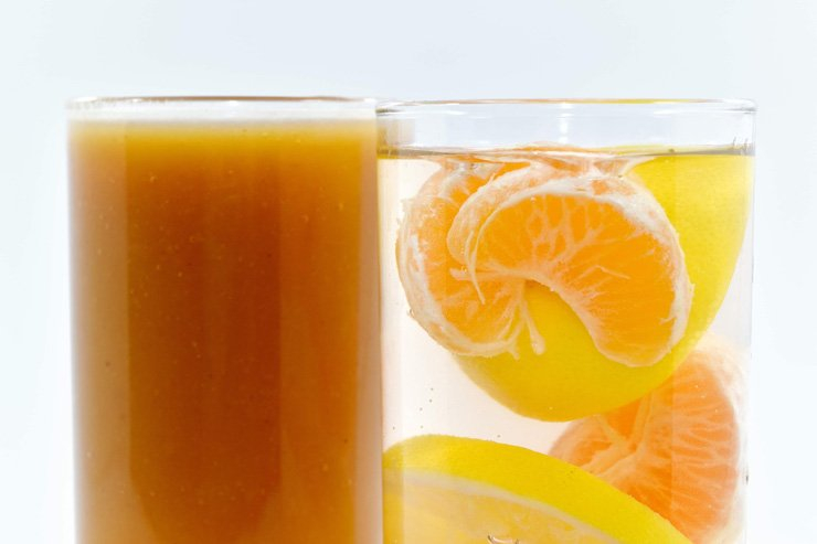 fruit fruits food healthy health diet lemon detox piece tangerine apple water