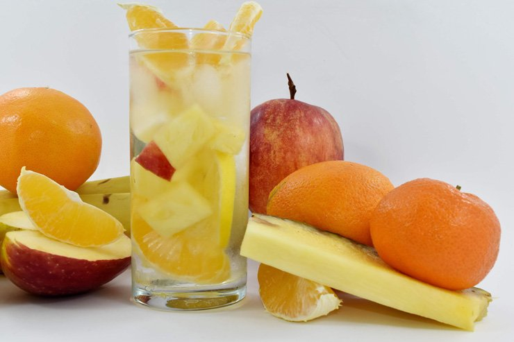 fruit fruits food healthy health diet lemon slice tangerine apple detox water