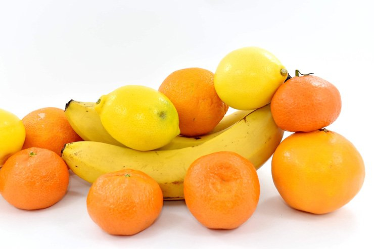 fruit fruits food healthy health diet lemon tangerine orange banana