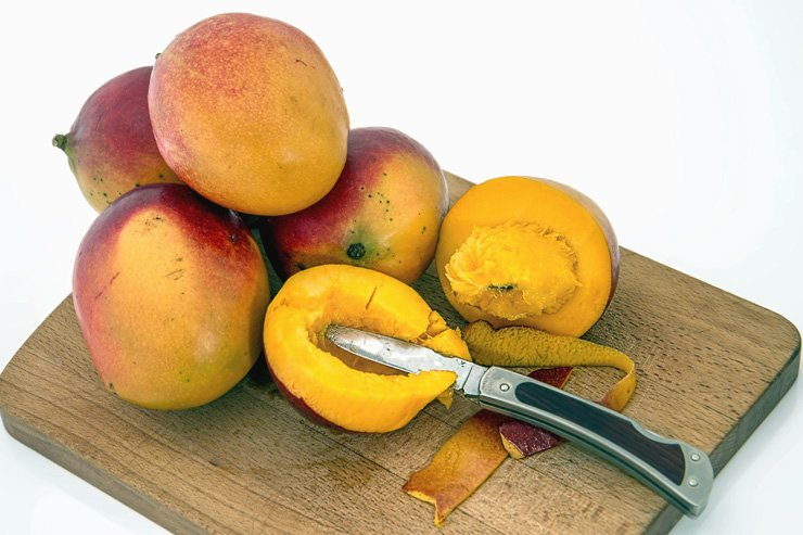 fruit fruits food healthy health diet mango cutting board