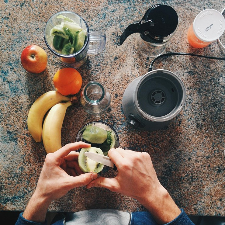 fruit fruits food healthy health diet mixer apple orange banana cut cutting mix