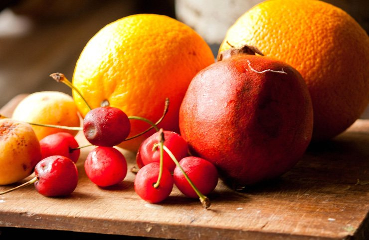 fruit fruits food healthy health diet orange cherry pomegranate