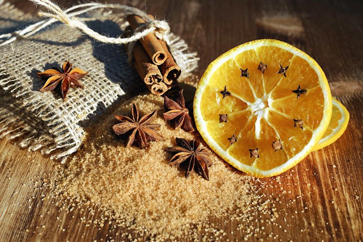 fruit fruits food healthy health diet orange slice anise cinnamon clove herbal