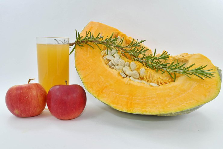 fruit fruits food healthy health diet pumpkin apple rosemary juice cantaloupe