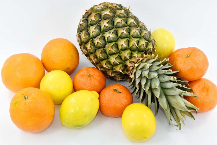 fruit fruits food healthy health diet vitamin tangerine pineapple orange lemon