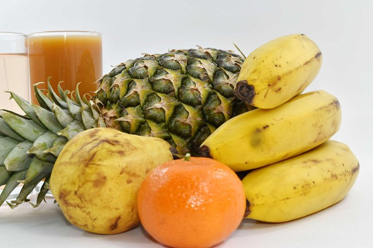 fruit fruits food healthy health diet vitamin tangerine pineapple pears juice banana