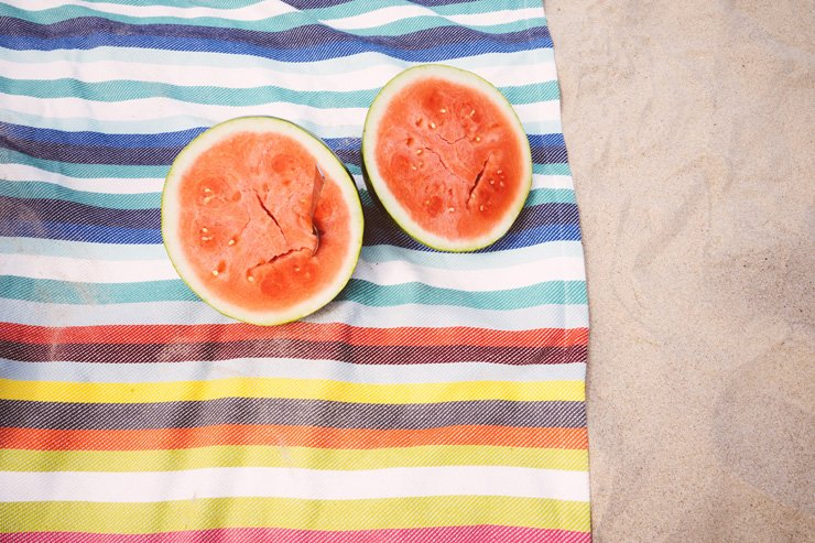 fruit fruits food healthy health diet watermelon sheet sand beach